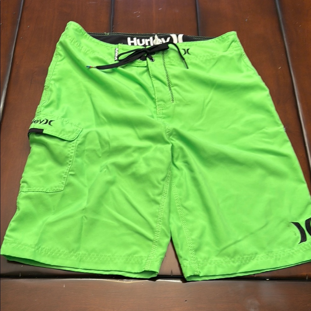 Hurley Green Board Shorts Quick-Dry Swimwear size 30